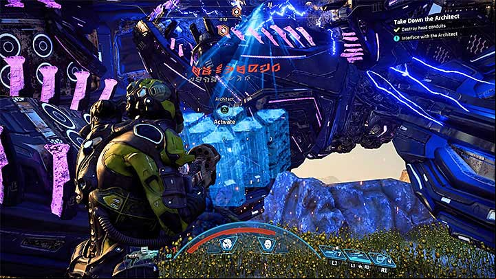 Run to the fallen boss head - How to defeat the Remnant Architect on Kadara? | Boss fights | Walkthrough - Boss battles - Mass Effect: Andromeda Game Guide