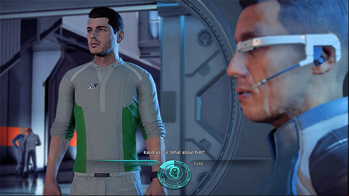Spender can be either exiled or imprisoned - Nakmor Drack: A Future for Our People (loyalty mission) | Allies and Relationships - Allies and Relationships quests - Mass Effect: Andromeda Game Guide