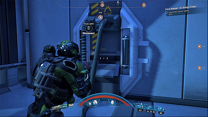 One of the power cables - be ready to defend yourself from the kett - Cora Harper: At Dutys Edge (loyalty mission) | Allies and Relationships - Allies and Relationships quests - Mass Effect: Andromeda Game Guide