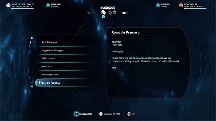 E-mail from Kallo - Truth and Tres | Allies and Relationships - Allies and Relationships quests - Mass Effect: Andromeda Game Guide