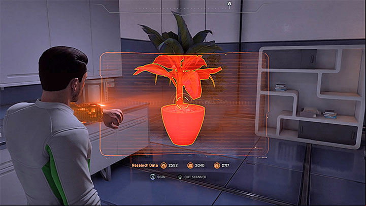The plant is one of a few objects that can be scanned in the apartment - Truth and Tres | Allies and Relationships - Allies and Relationships quests - Mass Effect: Andromeda Game Guide