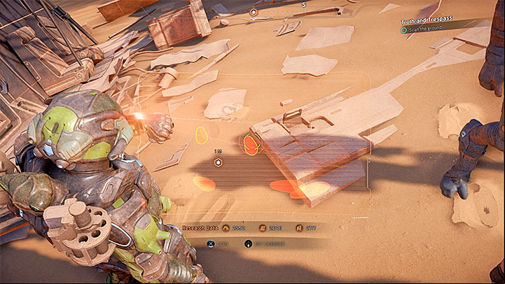 Activate the scanner and find the footprints presented in the picture above - Truth and Tres | Allies and Relationships - Allies and Relationships quests - Mass Effect: Andromeda Game Guide