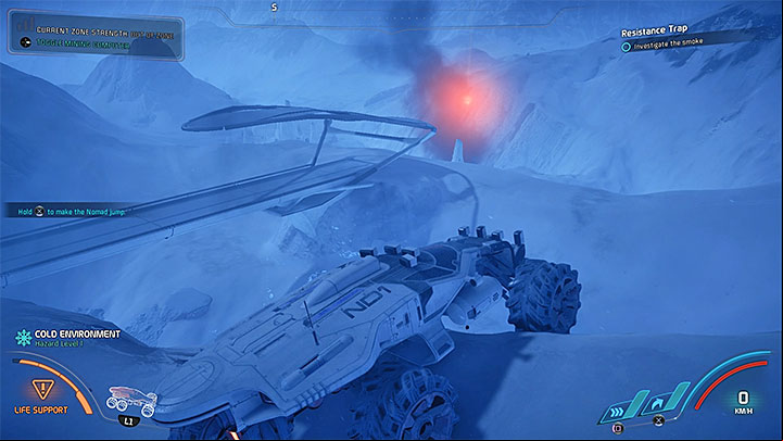 Use Nomad to get to the place where you can see the smoke - Other quests | Voeld side quests - Voeld - Mass Effect: Andromeda Game Guide