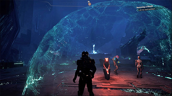 Stand inside of the force field to restore the life bar - Restoring a World | Voeld side quests - Voeld - Mass Effect: Andromeda Game Guide
