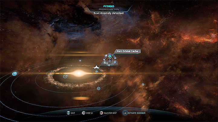 Scan the Pytheas cluster to find two stashes (the screenshot shows one of them) - Additional tasks | Eos side quests - Eos - Mass Effect: Andromeda Game Guide