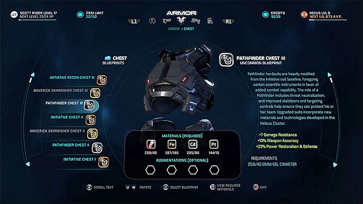 Craft any version of Pathfinder Chest armor - Additional tasks | Eos side quests - Eos - Mass Effect: Andromeda Game Guide