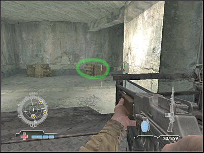 You should be able to see some explosive crates in the distance (they're red) - Eliminate Enemies on Halftracks - Operation Der Flakturm - Medal of Honor: Airborne - Game Guide and Walkthrough