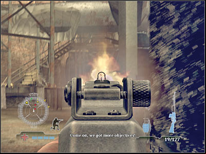 Now you will have to wait for an armored soldier to get here - Destroy Panzerzug Cannon Cars - part 1 - Operation Varsity - Medal of Honor: Airborne - Game Guide and Walkthrough