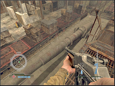 You will have to approach the railgun from the western side, because that's where you'll find a well known glowing icon - Destroy Railgun - Operation Varsity - Medal of Honor: Airborne - Game Guide and Walkthrough