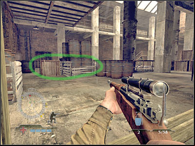 Try securing this section of the warehouse - Destroy Munitions Stockpile - part 1 - Operation Varsity - Medal of Honor: Airborne - Game Guide and Walkthrough