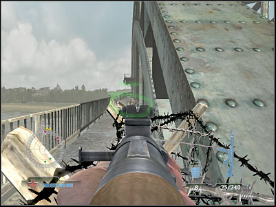 Before you decide to move towards your current target, you will have to make sure that all enemy soldiers have been killed, so you won't have to worry about them attacking you along the way - Knock-out Tiger Tank #2 - part 2 - Operation Market Garden - Medal of Honor: Airborne - Game Guide and Walkthrough