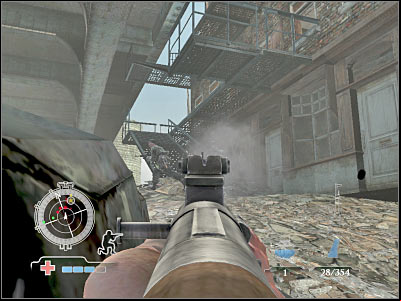 Now it would be wise to take out the gunner - Assemble with Airborne at Bridge Surface - Operation Market Garden - Medal of Honor: Airborne - Game Guide and Walkthrough