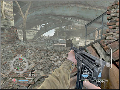 You could throw a couple of grenades if you wanted to - Assemble with Airborne at Bridge Surface - Operation Market Garden - Medal of Honor: Airborne - Game Guide and Walkthrough