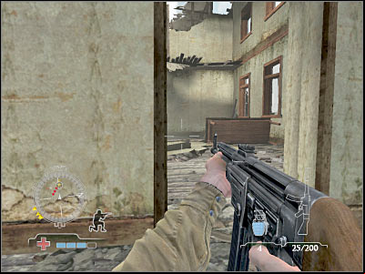 This room is going to be guarded by at least 2-3 enemy soldiers - Disable Radio Equipment - Operation Market Garden - Medal of Honor: Airborne - Game Guide and Walkthrough