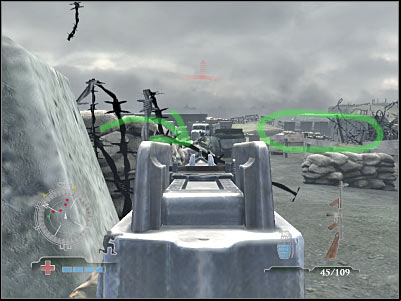 You will have to be heading east, because this is the main path leading to the first bunker - Clear and Secure Pillbox - part 1 - Operation Neptune - Medal of Honor: Airborne - Game Guide and Walkthrough