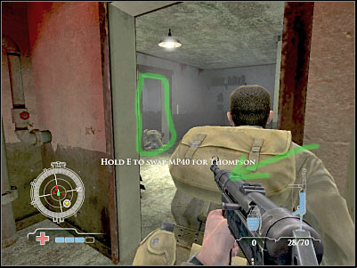 The final group will be hiding to your right - Clear Central Casemate - part 2 - Operation Neptune - Medal of Honor: Airborne - Game Guide and Walkthrough