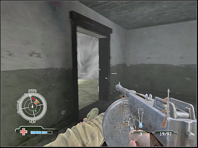 Enter this new room - Destroy Radar Antenna Relay - part 2 - Operation Neptune - Medal of Honor: Airborne - Game Guide and Walkthrough