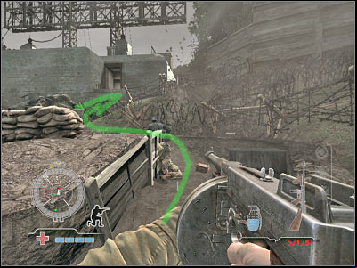 BEFORE you decide to enter this building, you will have to eliminate the second gunner - Destroy Radar Antenna Relay - part 2 - Operation Neptune - Medal of Honor: Airborne - Game Guide and Walkthrough