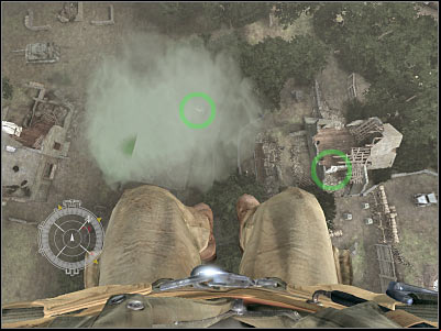 There's some fighting going on in this area, but you may as well ignore it - Collect M18 Bundle - part 2 - Operation Neptune - Medal of Honor: Airborne - Game Guide and Walkthrough