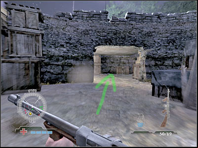 I wouldn't recommend leaning out here, because you would only waste a lot of time trying to hit someone - Defeat Enemy Ambush - Operation Avalanche - Medal of Honor: Airborne - Game Guide and Walkthrough