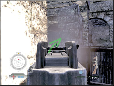 Once the allied soldiers have arrived, enter this new area - Destroy Ammo Cache - part 2 - Operation Avalanche - Medal of Honor: Airborne - Game Guide and Walkthrough
