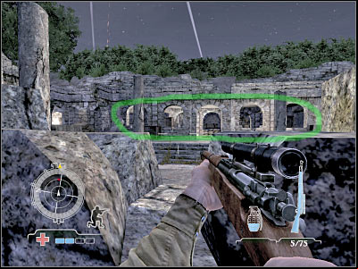 Some of the enemy units are going to be well hidden and they won't leave their cover spots - Destroy Ammo Cache - part 2 - Operation Avalanche - Medal of Honor: Airborne - Game Guide and Walkthrough