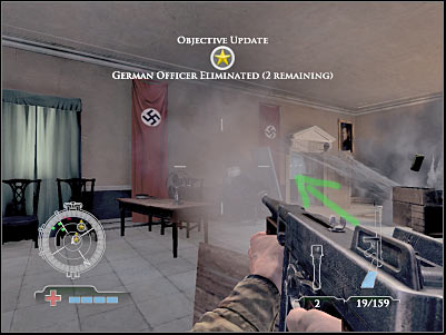 This area may still be guarded by some of the enemy soldiers - Eliminate German officers - part 2 - Operation Husky - Medal of Honor: Airborne - Game Guide and Walkthrough