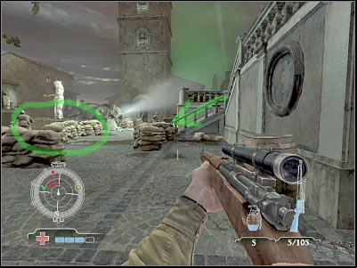 Apart from the previous decision, you must once more reach the upper entrance to the town hall - Eliminate German officers - part 1 - Operation Husky - Medal of Honor: Airborne - Game Guide and Walkthrough
