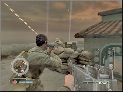 Your final task here will be to destroy TWO anti-aircraft guns - Destroy Town Hall AA Guns - part 2 - Operation Husky - Medal of Honor: Airborne - Game Guide and Walkthrough