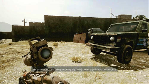 Do not run on it, just go to the left, down, and then climb over and hide behind the wall on the left (see picture above) - Mission 08: Finding Faraz - Campaign - Medal of Honor: Warfighter - Game Guide and Walkthrough
