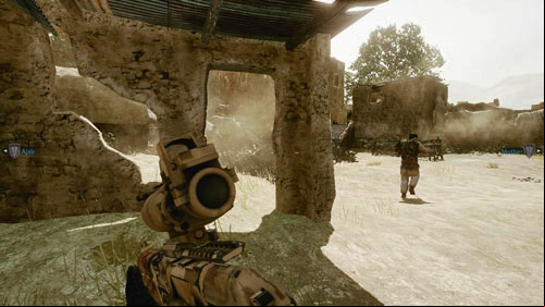 Running through the gorge watch out for enemies behind the rocks, remove it too, which will be firing at you from across the bridge - Mission 08: Finding Faraz - Campaign - Medal of Honor: Warfighter - Game Guide and Walkthrough