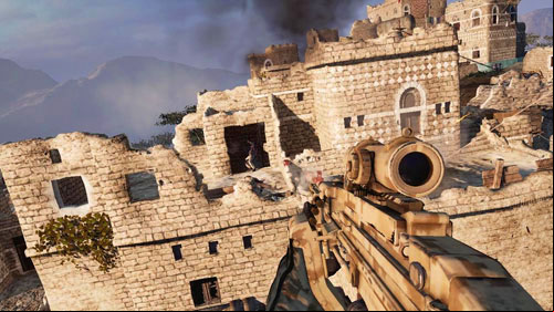 After elimination of the first group of enemies you'll go round the building - Mission 09: Connect the Dots - Campaign - Medal of Honor: Warfighter - Game Guide and Walkthrough