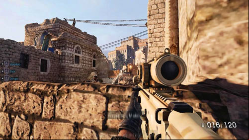 When soldier with armor goes down, the rest of the enemies quickly finish off your companions - Mission 09: Connect the Dots - Campaign - Medal of Honor: Warfighter - Game Guide and Walkthrough