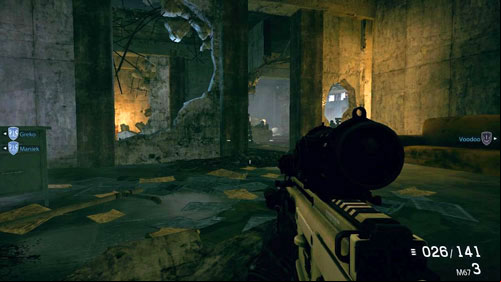 Then hide behind the wall in front of the desk and start to shoot at enemies - Mission 11: Old Friends - Campaign - Medal of Honor: Warfighter - Game Guide and Walkthrough