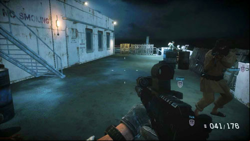 Run through the open door and cautiously up the stairs - Mission 12: Bump in the Night - Campaign - Medal of Honor: Warfighter - Game Guide and Walkthrough