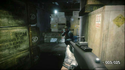 Quickly go behind the next two, set one on top of the other boxes - Mission 12: Bump in the Night - Campaign - Medal of Honor: Warfighter - Game Guide and Walkthrough