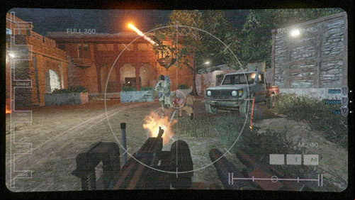 Drive straight through the hut, along the way look out for explosive barrels and visible at all times eliminating enemies - Mission 13: Shut it Down - Campaign - Medal of Honor: Warfighter - Game Guide and Walkthrough