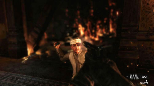 Watch the animation, and then be ready to give an immediate shot in the Cleric's head (picture above) - Mission 13: Shut it Down - Campaign - Medal of Honor: Warfighter - Game Guide and Walkthrough