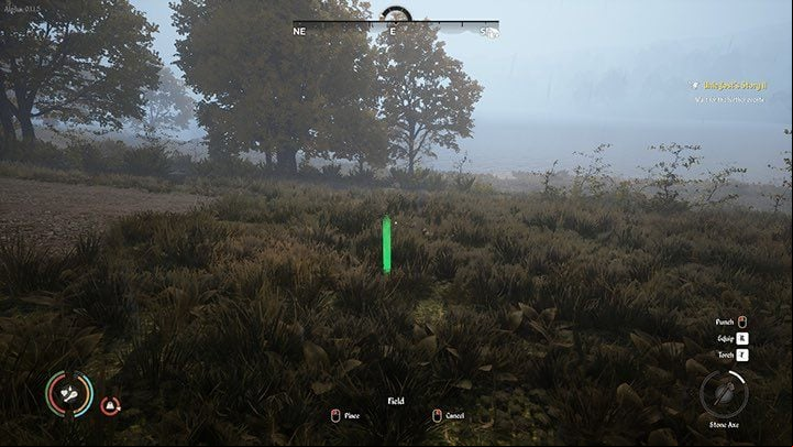 Using the mouse, mark the top left corner of your field with a green stick - Medieval Dynasty: Farm - how to farm the land? - Basics - Medieval Dynasty Guide
