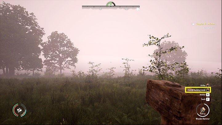 Activate the hammer with the R button and press the right mouse button to select hammer mode - Medieval Dynasty: Field - how to delete? - FAQ - Medieval Dynasty Guide