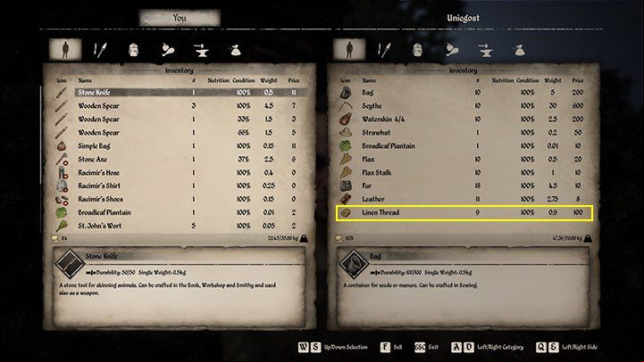 To craft the bow, you will need a log, which you can harvest from every tree using an ax, and a Linen Thread, which you probably won't be able to craft at this point - Medieval Dynasty: Bow - how to get it? - FAQ - Medieval Dynasty Guide