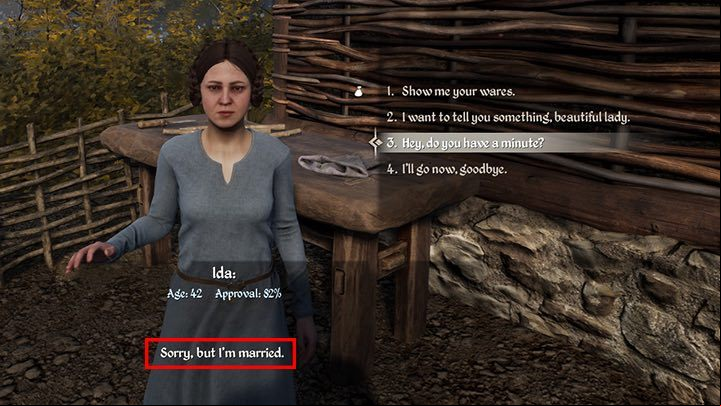 Before you can start flirting with a woman, you will have to raise her approval rating to 60% - Medieval Dynasty: Affection and flirting - Basics - Medieval Dynasty Guide