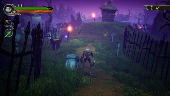 When you open the gate, deal with zombies, read the book and get to the angel statue - another book is to the right of it - The Graveyard | MediEvil Walkthrough - Walkthrough - MediEvil Guide