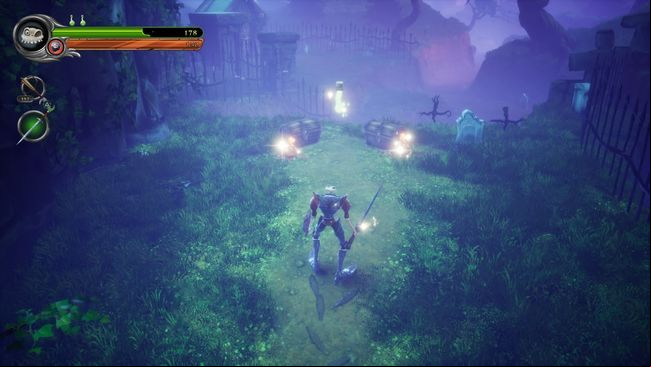 Keep going until you reach the big ditch - The Graveyard | MediEvil Walkthrough - Walkthrough - MediEvil Guide