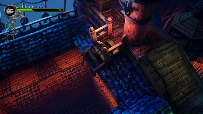 Now you have two ways to get to the other side - it should be easier along the wooden platform with the cannons - The Ghost Ship | MediEvil Walkthrough - Walkthrough - MediEvil Guide
