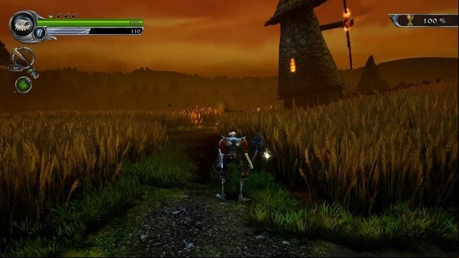 Carefully through the wings of the windmill and kill the final cursed scarecrow in MediEvil - Scarecrow Fields | MediEvil Walkthrough - Walkthrough - MediEvil Guide