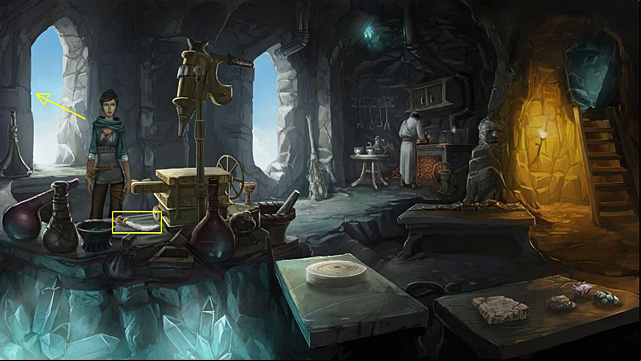 Now fly to the laboratory by using the right window, quickly take your dagger and leave the room by using the same window - Convince the iral to take you into the battle - Chapter V - Memoria - Game Guide and Walkthrough
