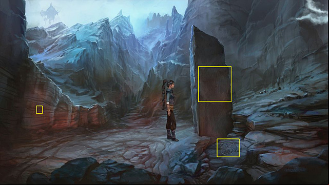 Sadja is in the rocky place with a monolith - Find all six spirits of elements and three secret chambers - Chapter V - Memoria - Game Guide and Walkthrough