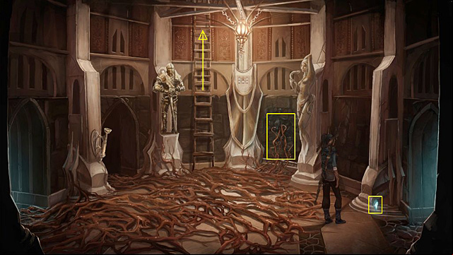 Use the ornamental head with the crystal (and this way you deactivate the first crystal) - Extinguish the power of the fives crystals - Chapter VII - Memoria - Game Guide and Walkthrough