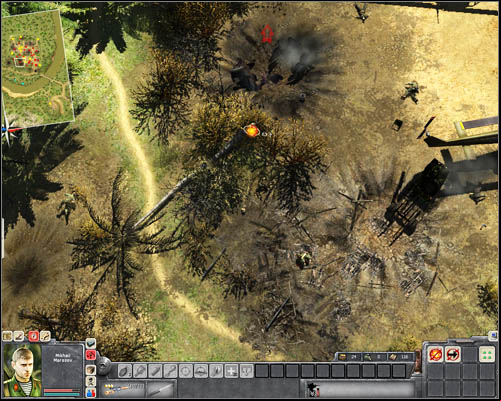 Once your troops reach the proper positions, shown in the picture below, its time for some fast action, in which you'll destroy three helicopters - Mission 1: Until the trouble troubles you - p. 2 - North Vietnamese - Men of War: Vietnam - Game Guide and Walkthrough
